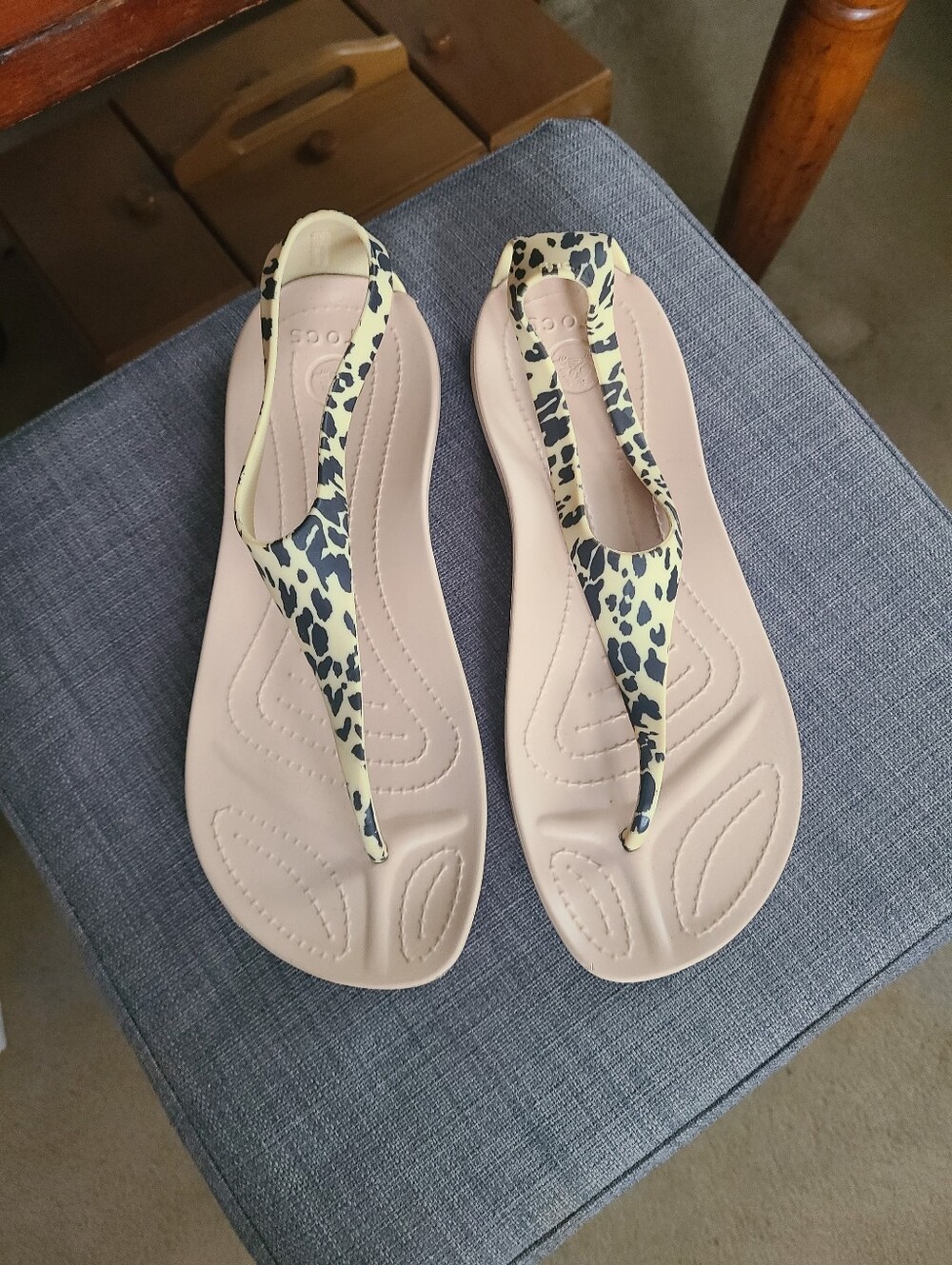Crocs leopard print sandals